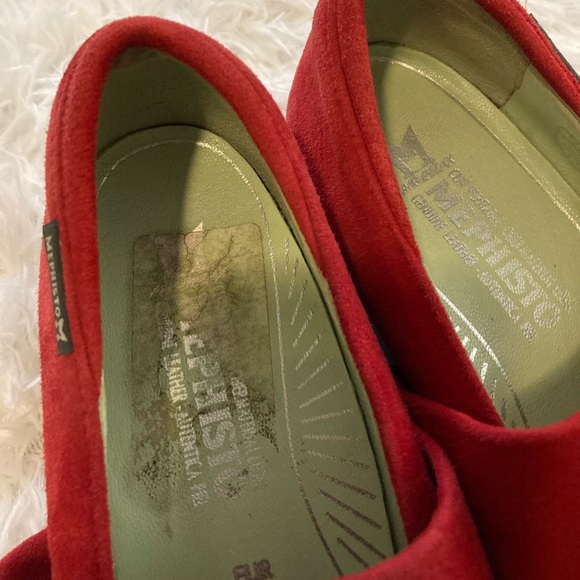 Mephisto suede red slip on Mary Jane flats size 6 1/2 - Picture 8 of 12